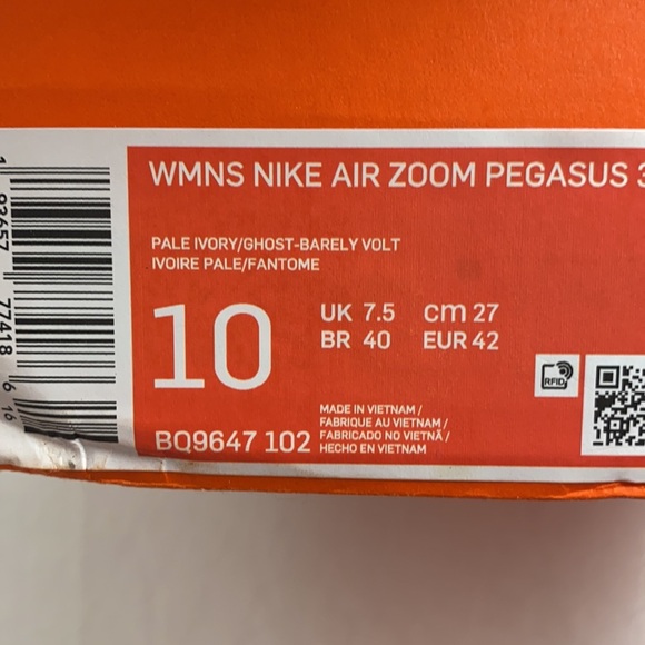Nike Air Zoom Pegasus 37 Pale Ivory running sneakers size 10 - Picture 14 of 14